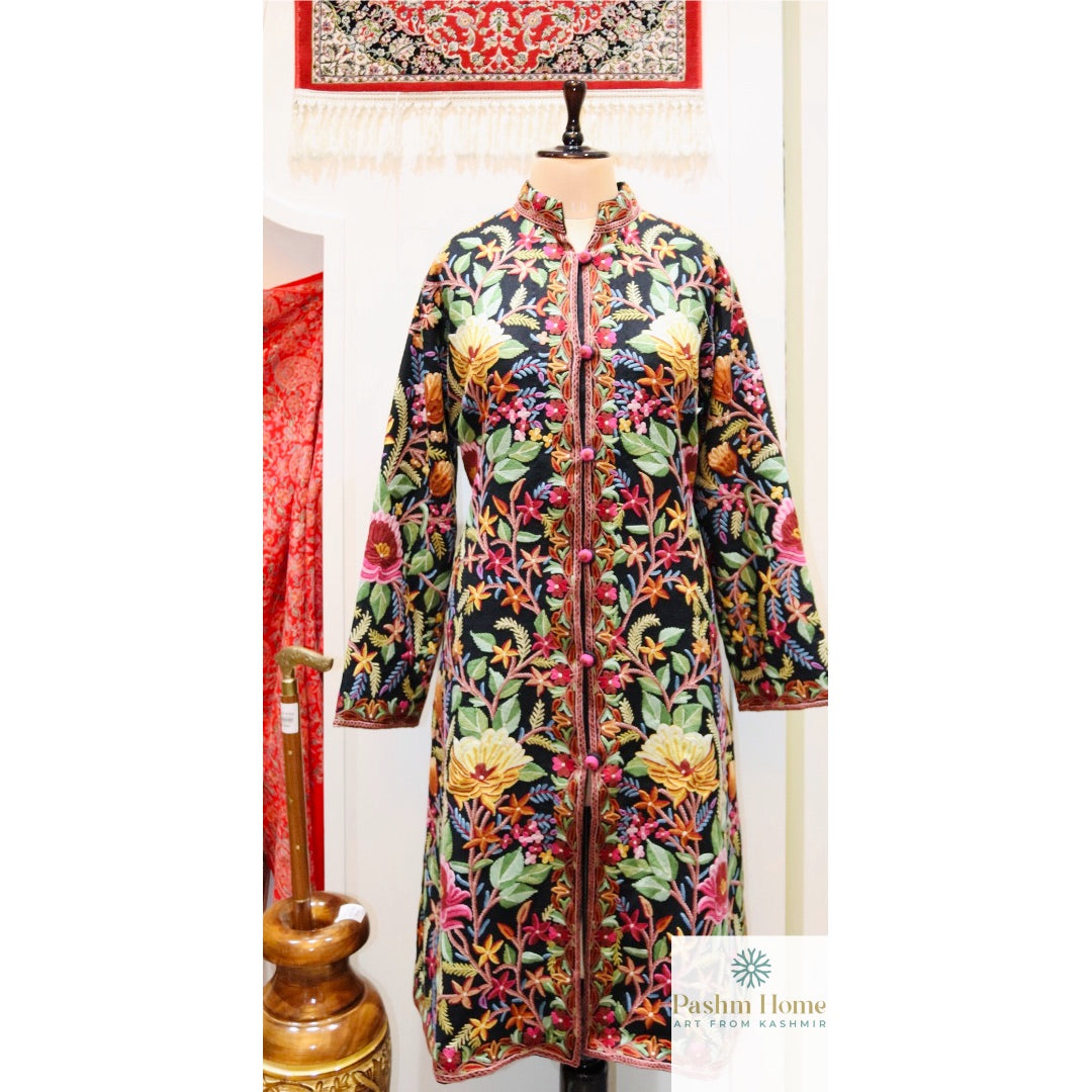 Multicolour Handmade Cashmere Long Jacket