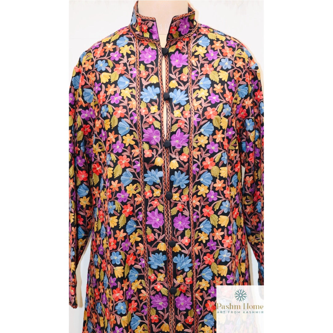 Multicolour Handmade Cashmere Long Jacket