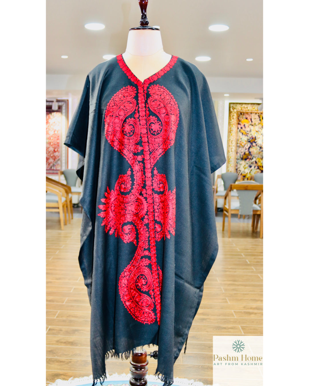 Red Black Cape Shawl