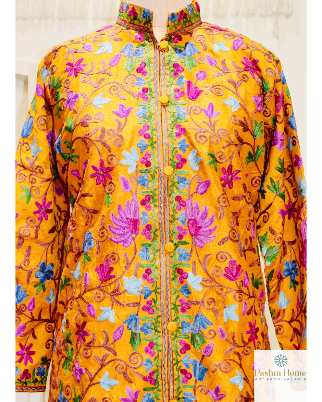 Silk Ari Poshkaar Jali Long Jacket