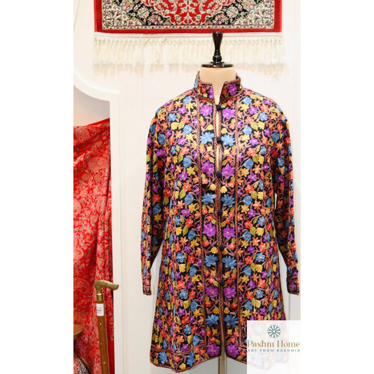 Multicolour Handmade Cashmere Long Jacket